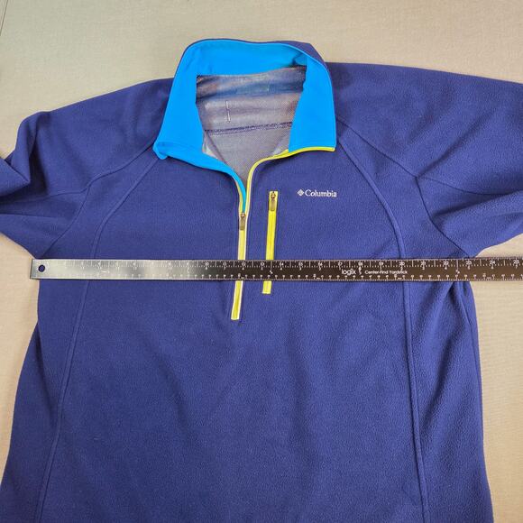 Columbia Omni-Heat 1/4 Zip Pullover Blue Mens Large Approx No Size Tag - Picture 6 of 16